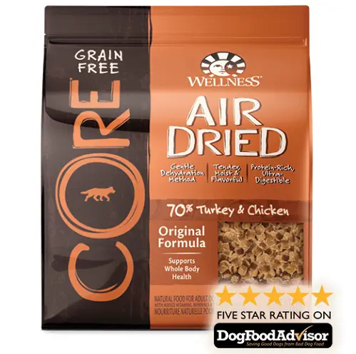 a pack of wellness core large breed puppy food