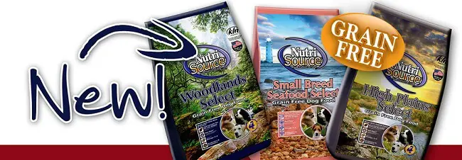 several bags of the new Nutrisource dog food