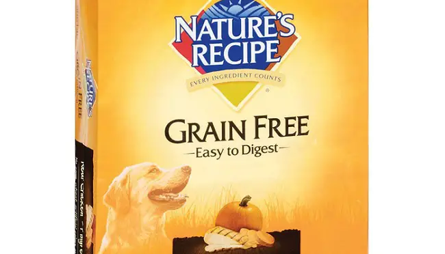 a bag of Nature's Recipe dry dog food