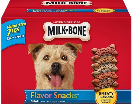 the red package of Milk Bone dog treats