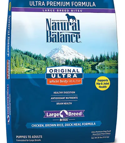 a package of Natural Balance Original Formula dog food