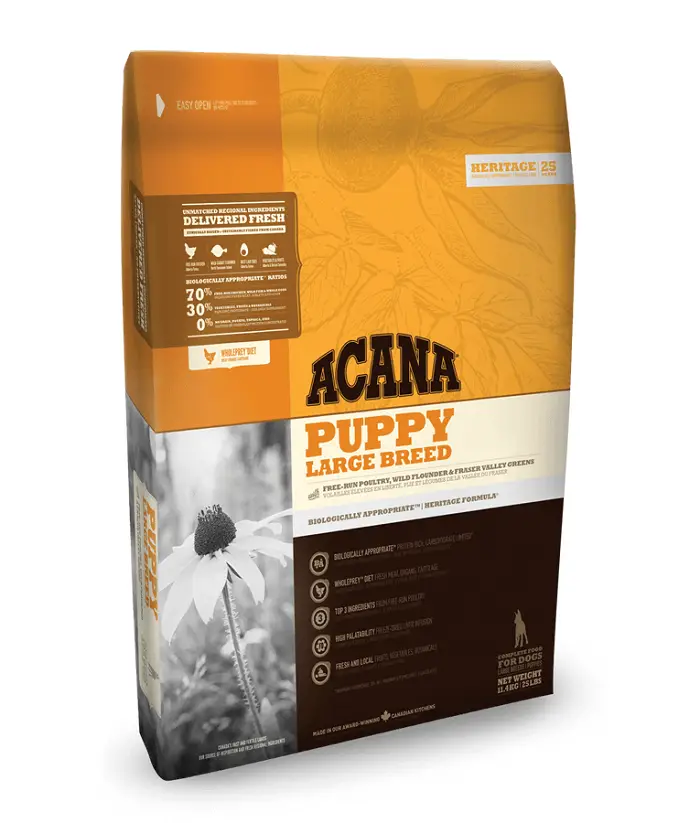 pack of acana heritage dog puppy large breed